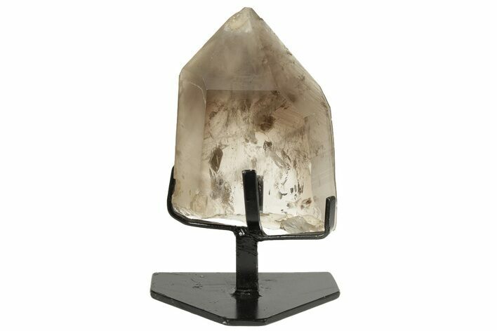 Smoky Quartz Crystal on Metal Stand - Brazil #209261